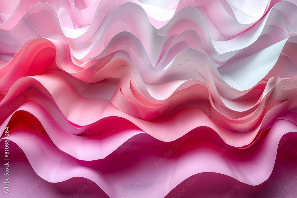 Poster the digital art piece highlights vibrant pink waves creating a visually dynamic and flowing texture