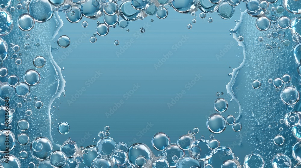 Poster the border is dynamic, fizzy, and has a carbonated motion on a transparent background, with underwat