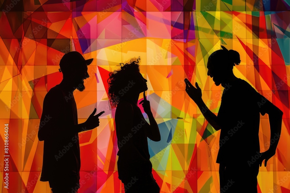 Poster a couple of people standing next to each other. suitable for various concepts and designs