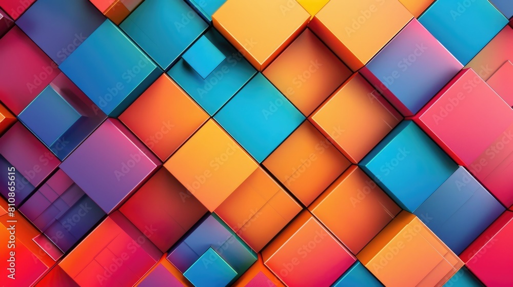 Poster a vibrant background with squares of various colors. suitable for graphic design projects