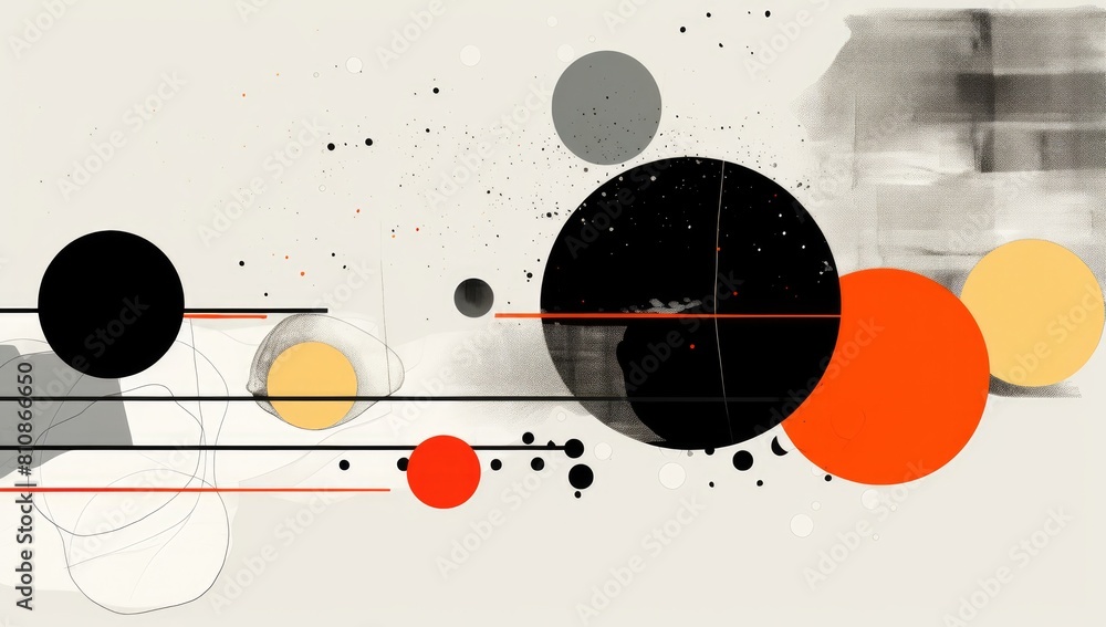 Poster circular flow: abstract background with overlapping concentric circles