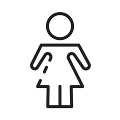 Girl Lady Woman Line Icon
