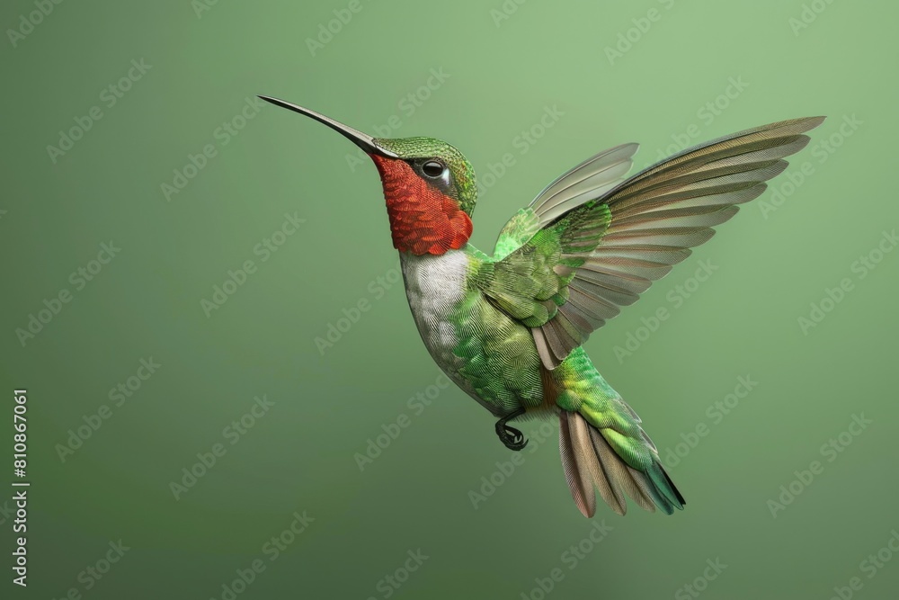Poster a beautiful hummingbird in flight. suitable for nature and wildlife concepts
