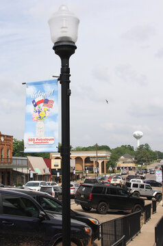 Troup, TX -April 17, 2024: Sign and Abandoned Buildings Located in Downtown Troup TX