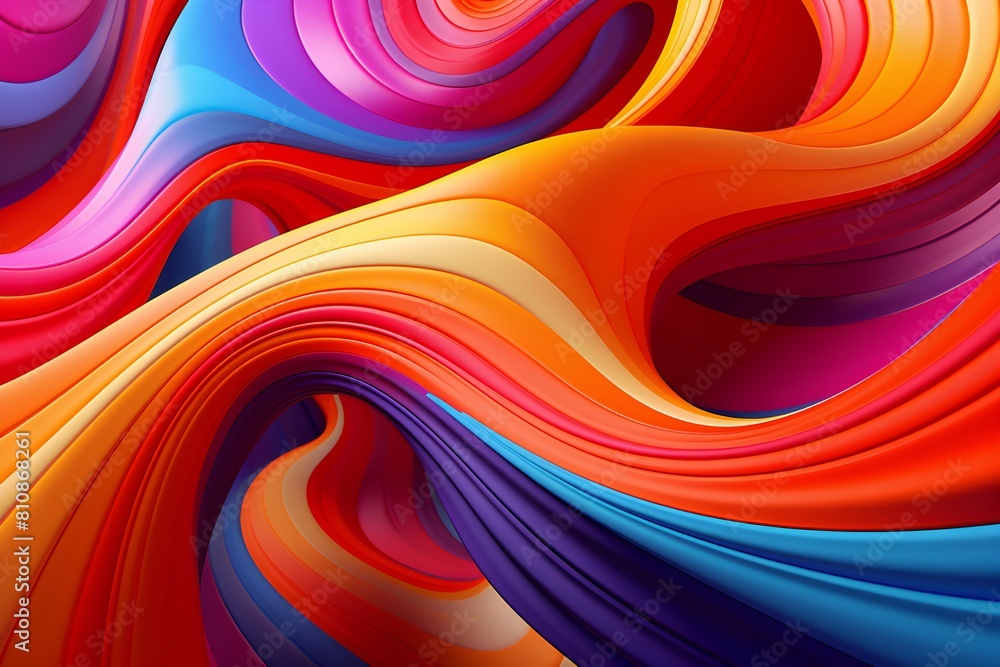 Poster 3d illustration of a colorful abstract gradient background with lines. print from the waves. modern 