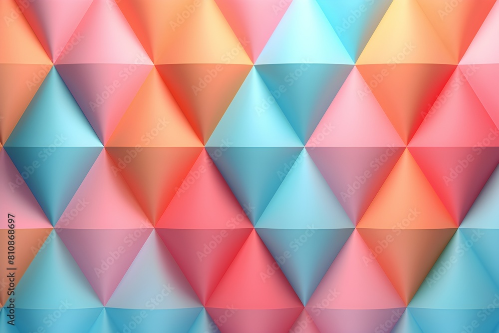 Fototapete 3d rendering. colorful pattern of triangles of different shapes. minimalistic pattern of simple shap