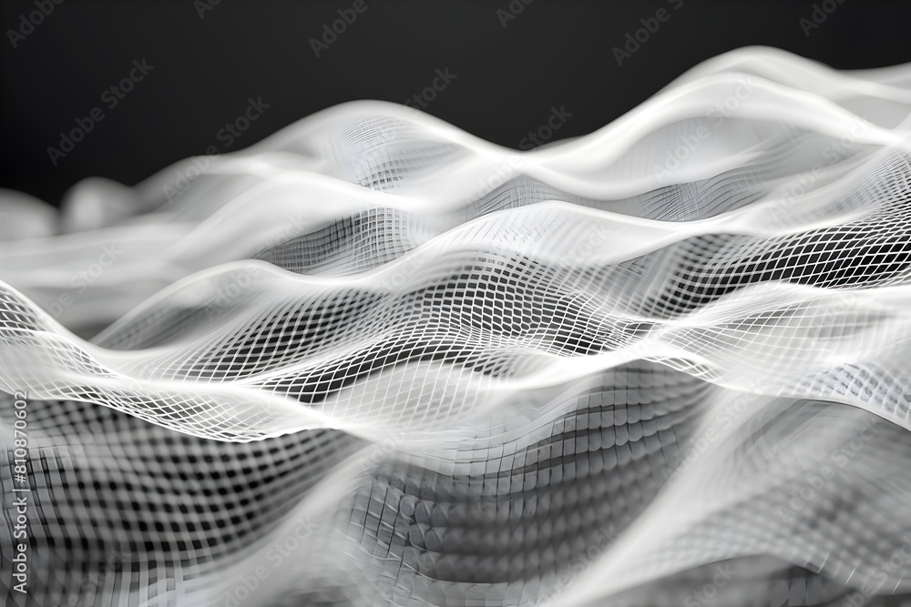 Poster captivating digital waves intricate geometric mesh abstract background