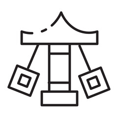Swing Carnival Park Line Icon