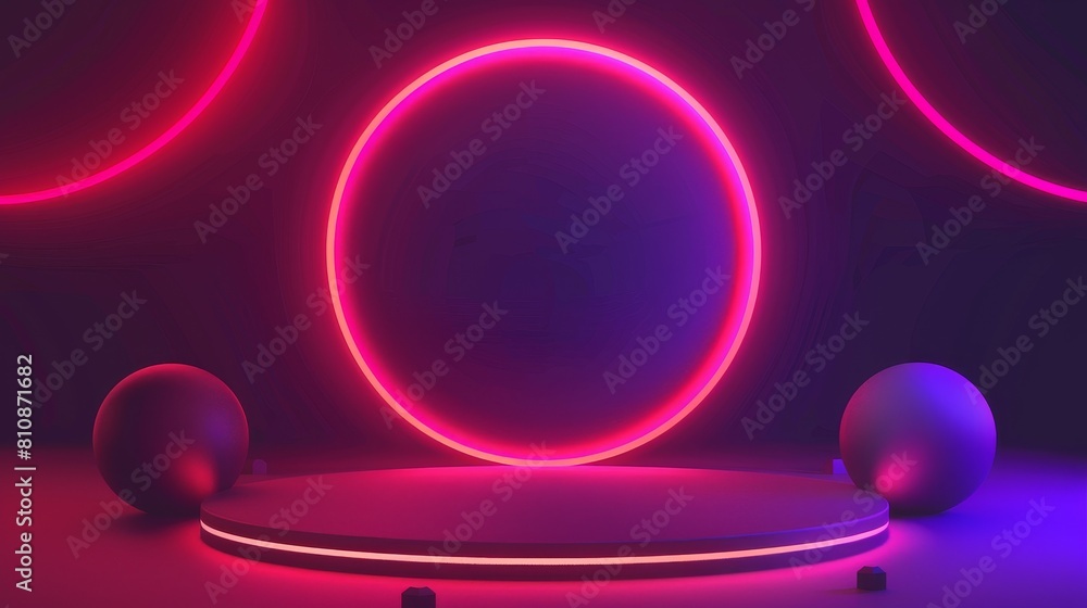 Aufkleber abstract geometric background with round podium. modern realistic mockup of circular platform with 3