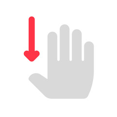 Editable four fingers swipe down vector icon. Part of a big icon set family. Perfect for web and app interfaces, presentations, infographics, etc