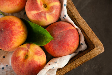 Fresh apricots in a basket