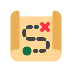 Editable map, scroll, treasure map vector icon. Part of a big icon set family. Perfect for web and app interfaces, presentations, infographics, etc