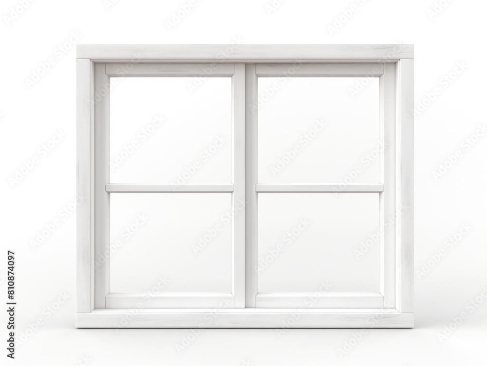 Poster a white window with two panes of glass. the window is empty and has no curtains