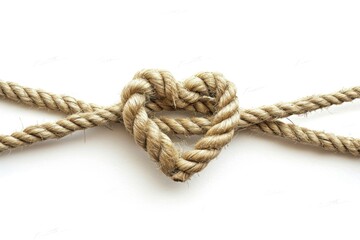 A rope is tied in a knot to form a heart shape