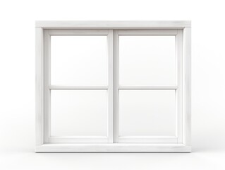 A white window with two panes of glass. The window is empty and has no curtains