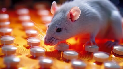 white rat and pills