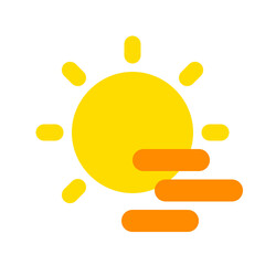 Editable cloudy windy sun vector icon. Part of a big icon set family. Perfect for web and app interfaces, presentations, infographics, etc