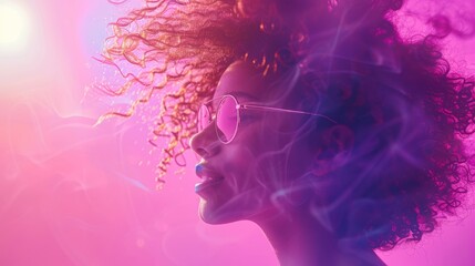 Close-up of a person wearing glasses with a focus on their facial features and eyewear