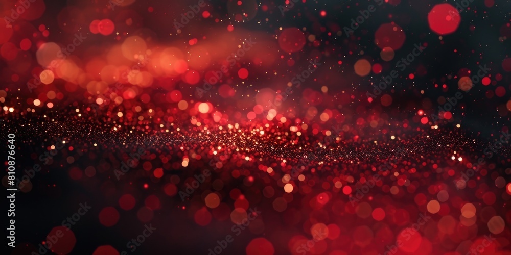 Poster a red background with many small red dots. the dots are scattered all over the background, creating 