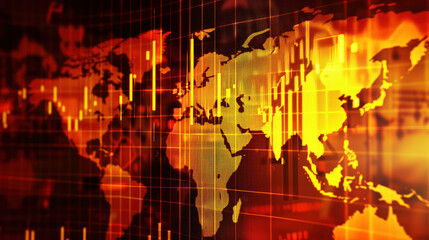 Obraz premium graphical representation of the financial market from a global perspective. A global stock market concept 