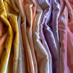 fabric texture of soft velvet in various colors