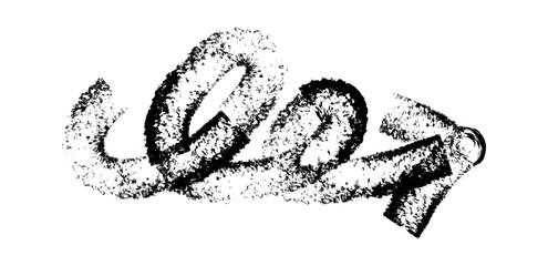 Hand drawn simple arrow drawn with wax crayon, chalk or charcoal. Uneven dry texture for underlining highlighting. Pencil drawn lines, strikethrough, grungy vector isolated on white