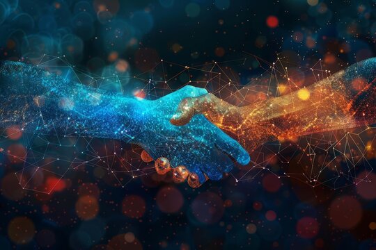 aigenerated transition showcasing the synergy between customer networks and sociallyconscious investors driving purposeful business change conceptual digital illustration
