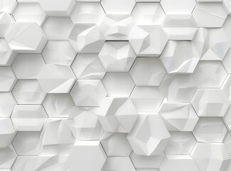 3d render of white abstract background with hexagon pattern, seamless texture wallpaper, wall paper, pattern for interior design decoration in modern style, white and grey color, 8k resolution, high