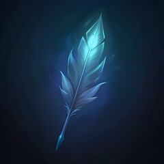 Feather on blue Background