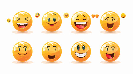 Cute smiling emoticons. Set of Emoji. Smile icons. Is