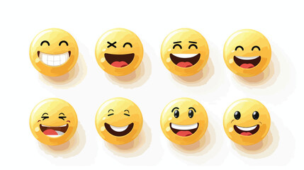 Cute smiling emoticons. Set of Emoji. Smile icons. Is