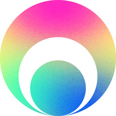 Cool Shape Concentric Dual Loops Nested Arcs Vivid Transition Circular Arc Gradient with Noisy Effect Elegant for Minimalist Art Projects