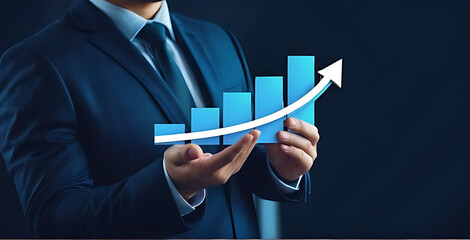Business growth, boost up business or success concept, Business growth, investment profit increase, growing sales and revenue, progress or development concept, arrow graph future growth plan .