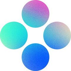 Cool Shape Harmonious Spheres Balanced Placement Calm Tones Overlapping Circles Gradient with Noisy Effect Vibrant for Digital Media