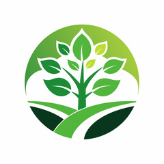 Environmental Conservation Logo Icon, Minimalist tree icon
Style, simple clean logo, Creative Logo Icon,  2d style, vector logo icon, vector illustration logo