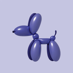 3D Balloon Dog Vector Illustration
