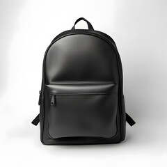 Black backpack mock up isolated on white background