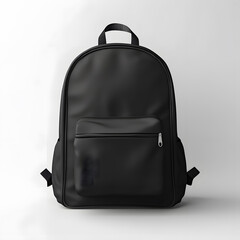 Black backpack mock up isolated on white background