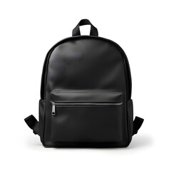 Black backpack mock up isolated on white background