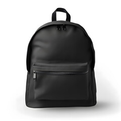 Black backpack mock up isolated on white background