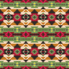 Native American Southwest, Aztec, Navajo seamless pattern. Folk art. Ethnic blanket.