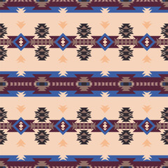 Native American Southwest, Aztec, Navajo seamless pattern.  Ethnic blanket.