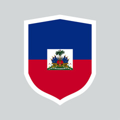 Haiti Flag in SHield Shape Frame