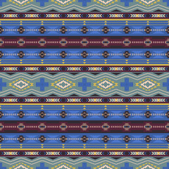 Ethnic geometric seamless pattern. American southwestern print. Bohemian carpet. Aztec blanket.