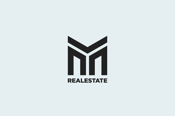 M latter real estate logo and vector icon icon	