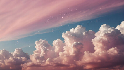 Dreamy Cotton Candy Skies, Pink Clouds Stage a Soft Fantasy Background