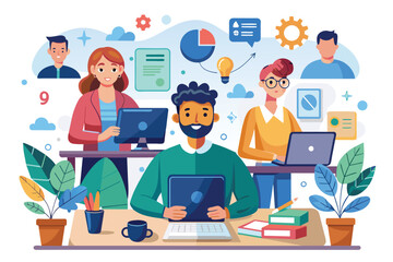 Strategic planning session with the dream team at the office desk. Every idea matters in shaping our success story. AI generated