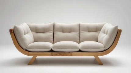 A minimalist modern white sofa.