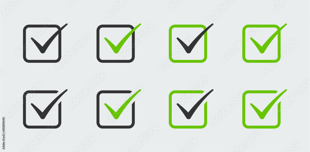 Poster tick or check mark symbol collection. checkmark icon set. easy editable vector design.