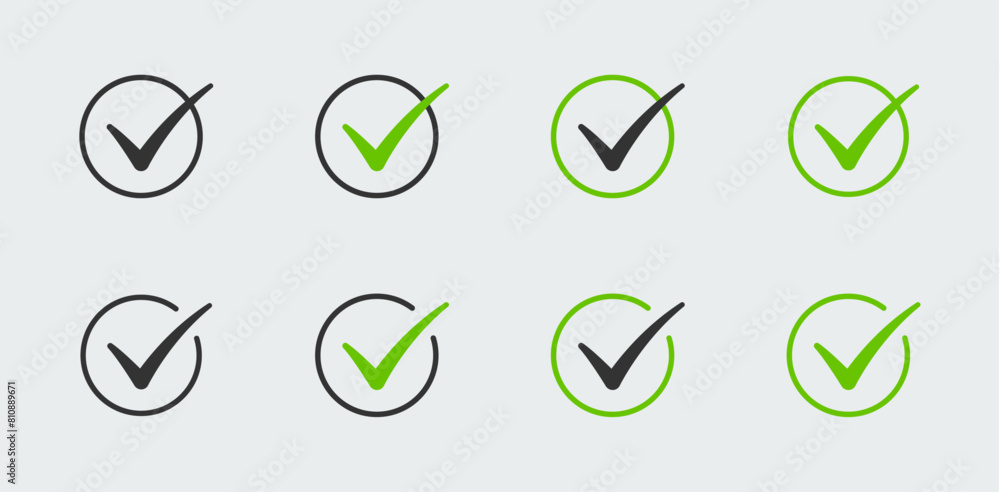 Aufkleber checkmark icon set. tick or check mark symbol collection. easy editable vector design.